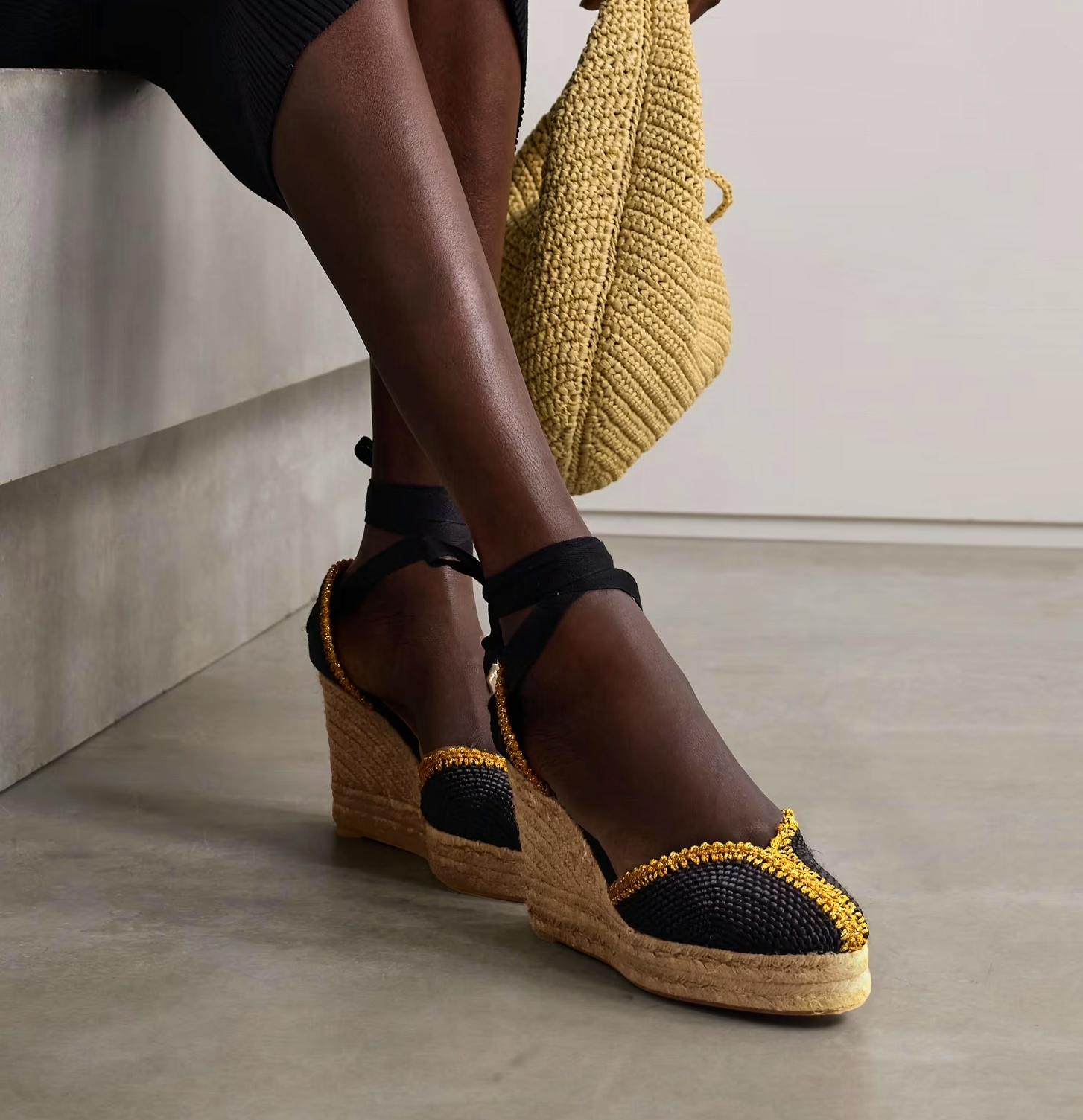 Castaner Couer 80 Lurex-Trimmed Canvas Wedge Espadrilles, £225