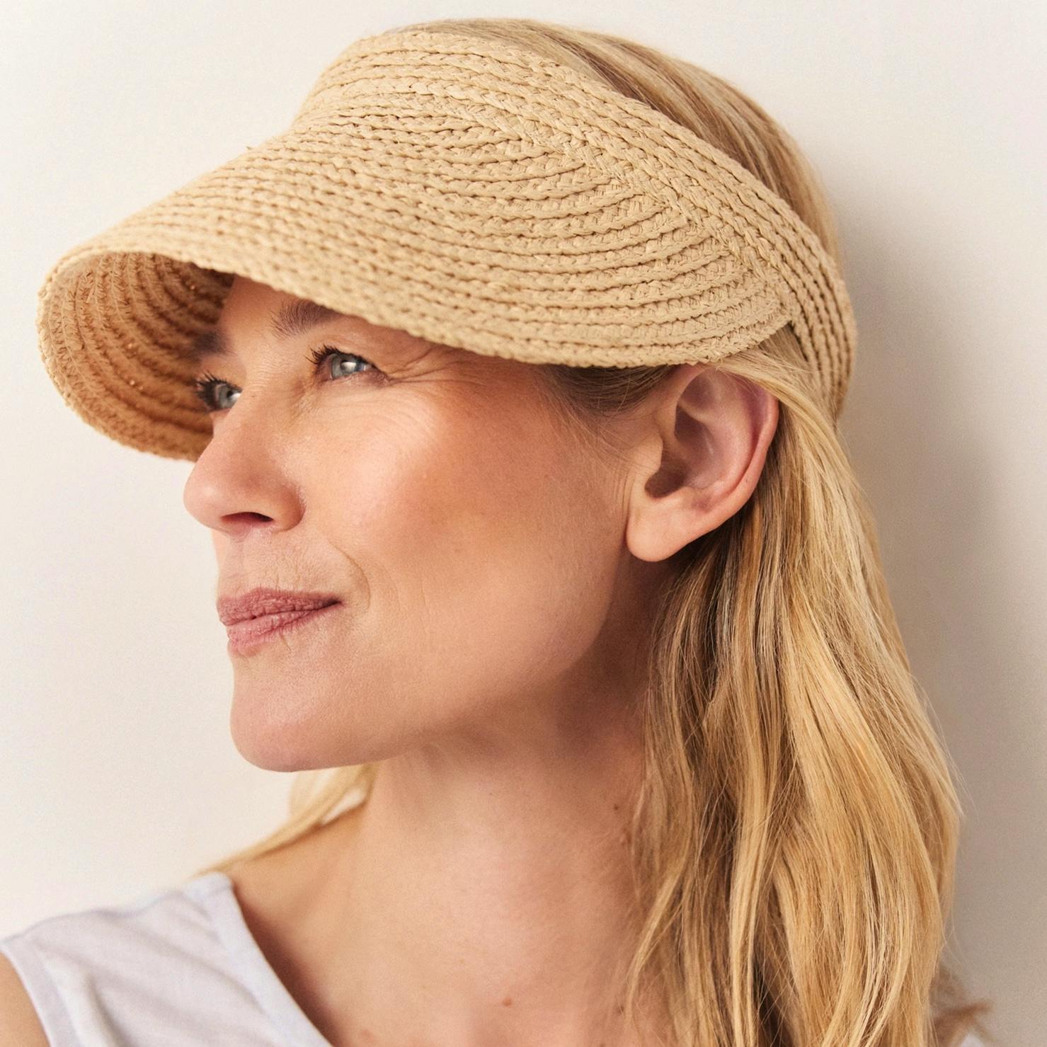 The White Company Raffia Straw Visor, £35
