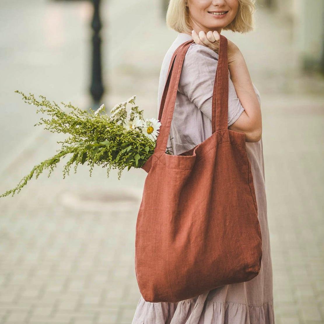 Forestland Linen Terracotta Linen Tote Bag, £32.87