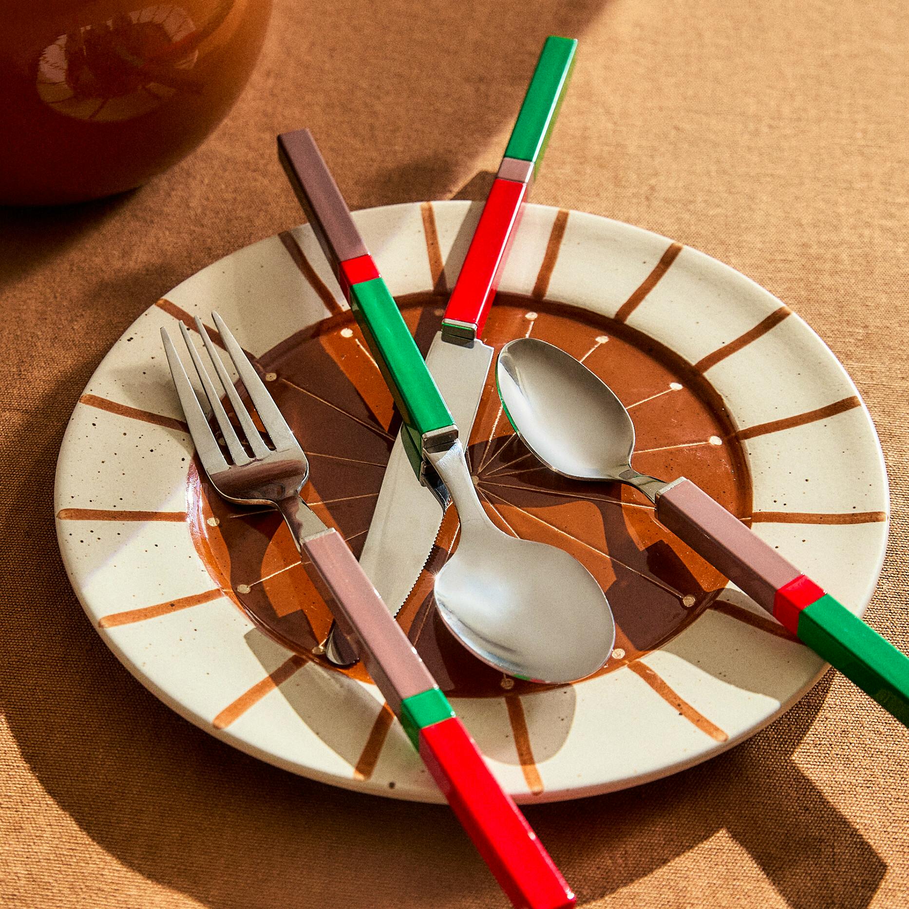 Zara Home X Collagerie Set Of Cutlery With Multicoloured Resin Handle (Set Of 4), £23.99