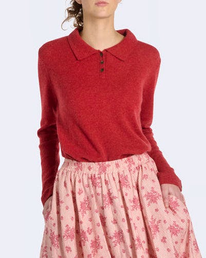 Cabbages & Roses Padima Sweater In Raspberry Cashmere, £135 (Was £225)
