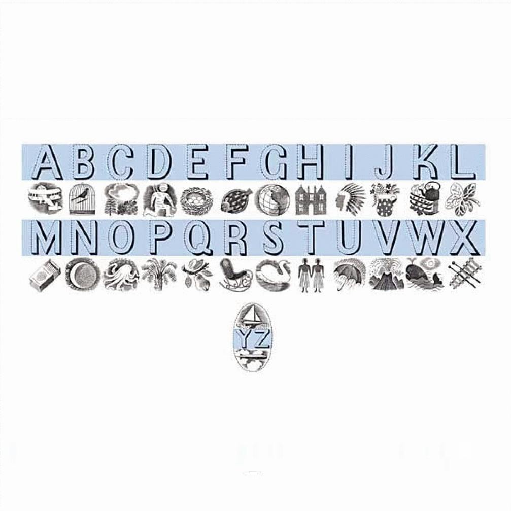 Pallant Blue Alphabet Print by Eric Ravilious, £75