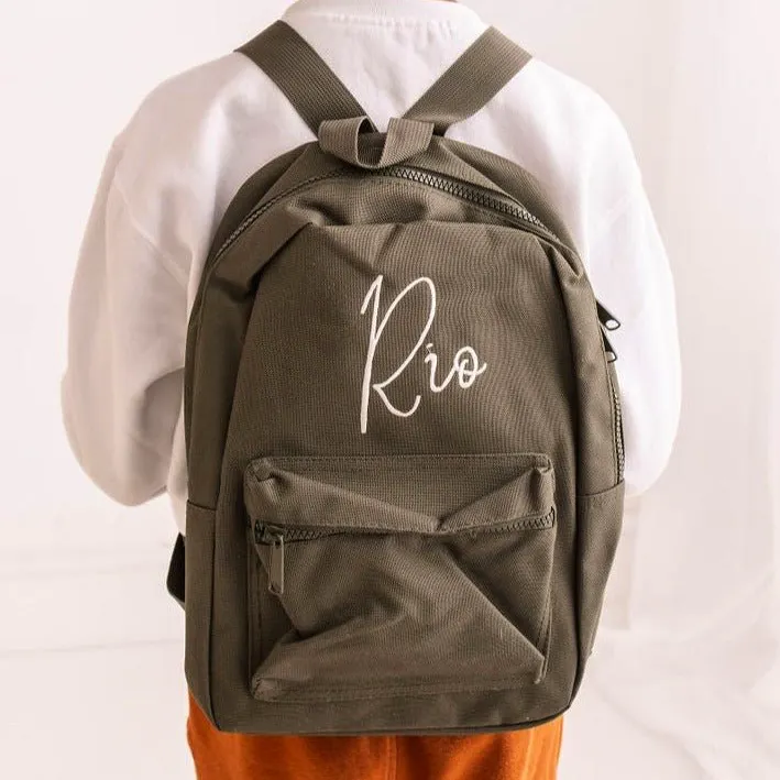 Amber And Noah Children’s Script Personalised Backpack, £25