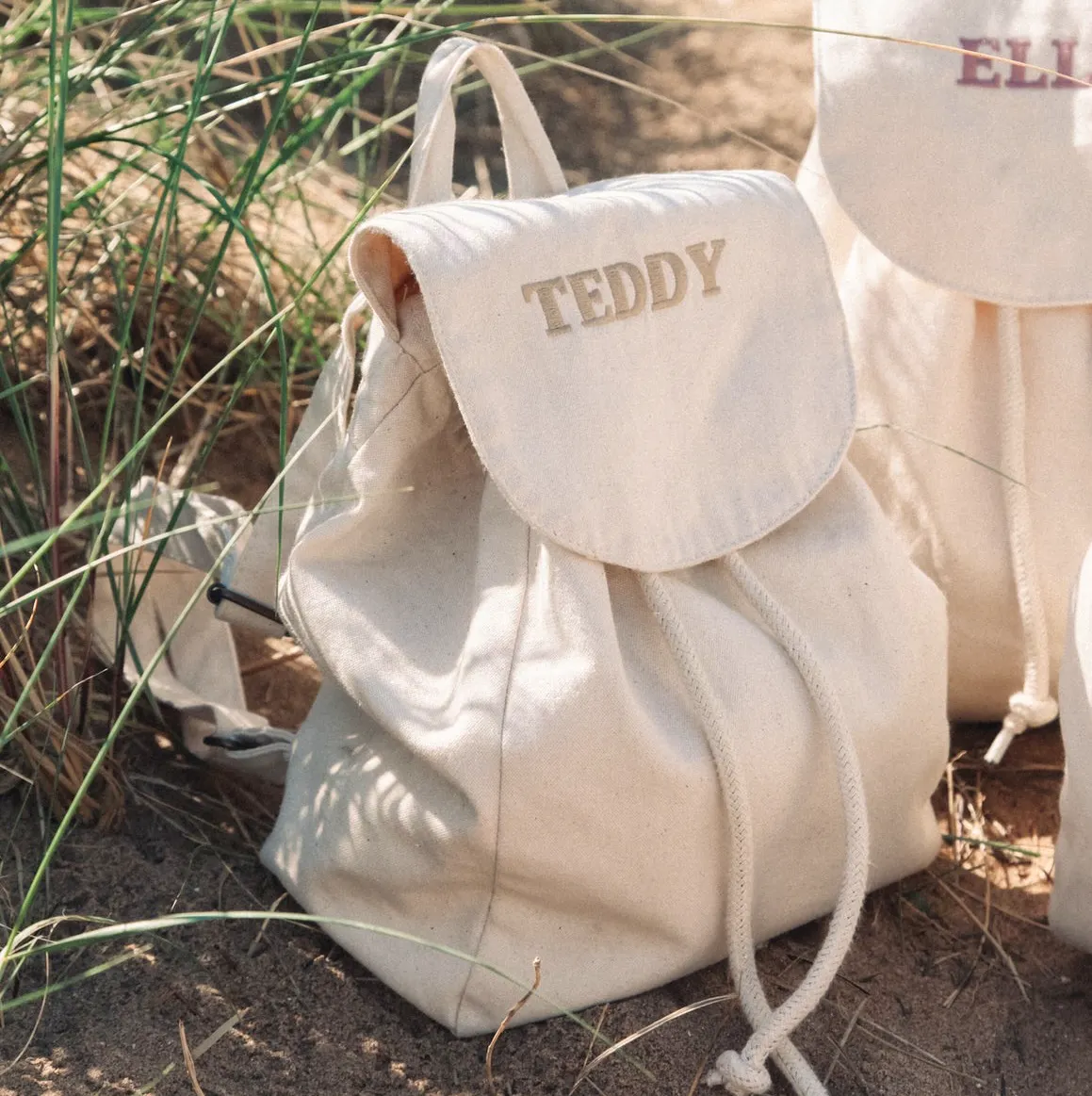 Minnie & Monty Personalised Organic Cotton Backpack, £22