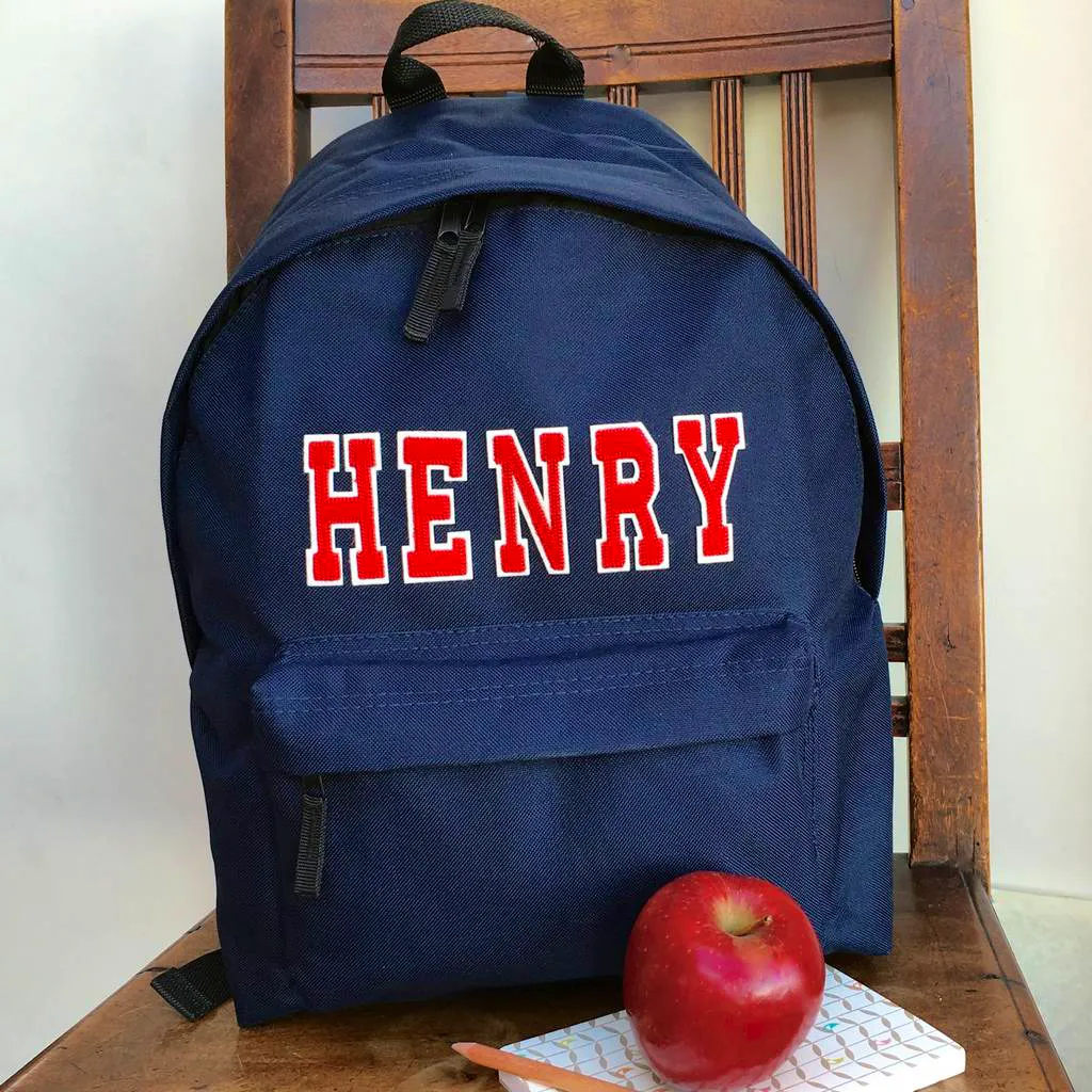 Not On The High Street Personalised Applique Name School Backpack, £21