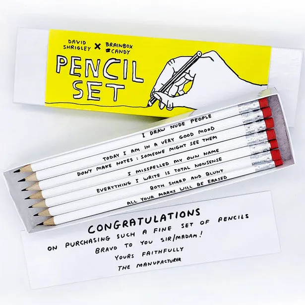 Prescription Art David Shrigley Pencil Sets, £10.99