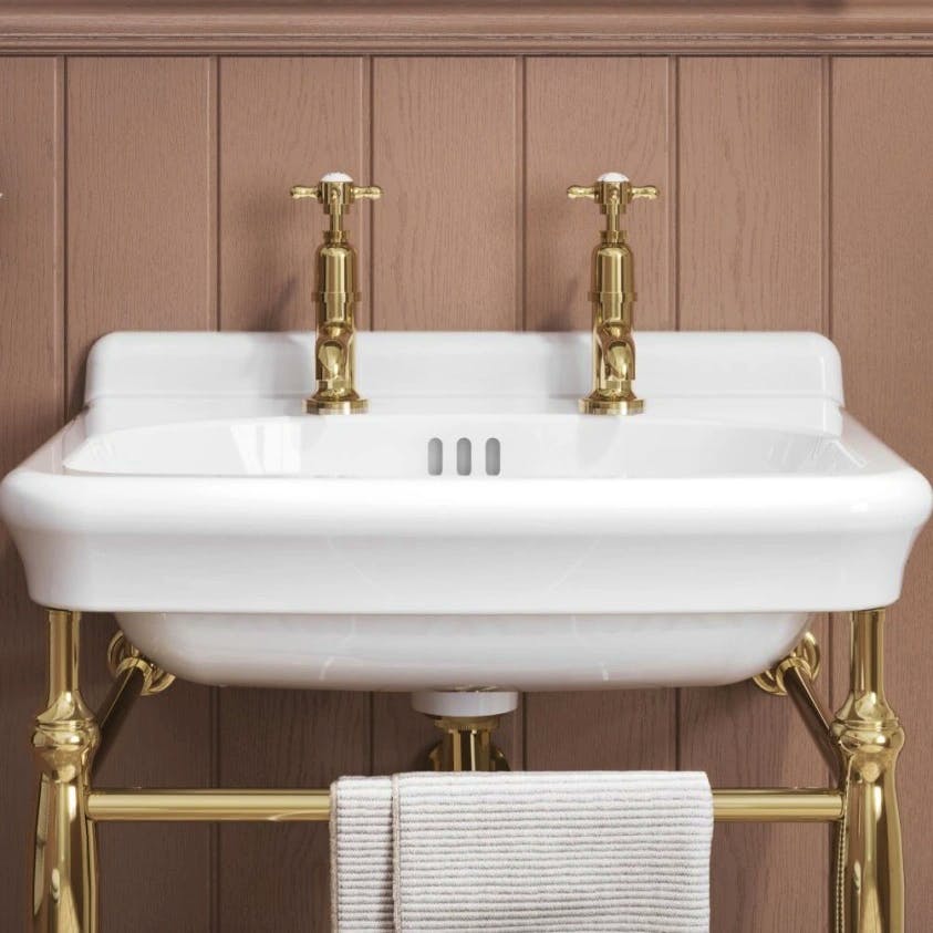 Sanctuary Bathrooms Burlington Guild 560mm Gold Wash Stand & Basin, Now £752.25