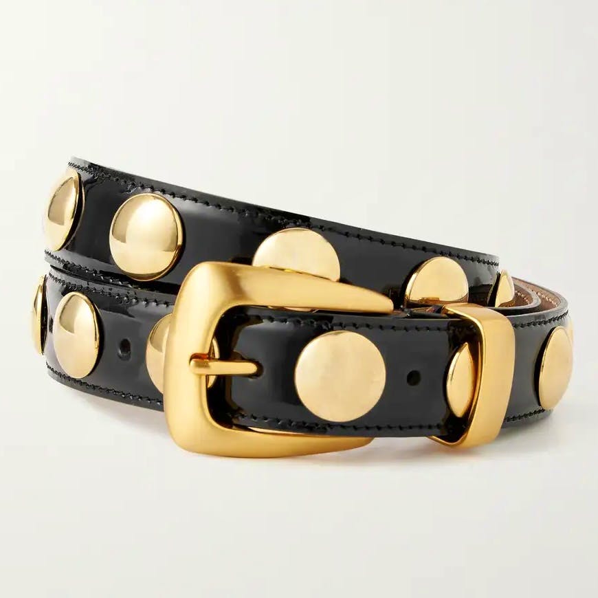 Khaite Benny Studded Patent-Leather Belt, £520