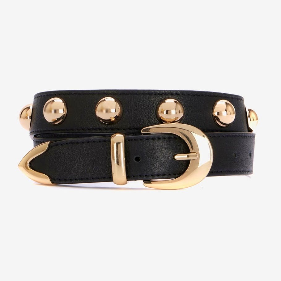 Mint Velvet Black Statement Leather Belt, £55