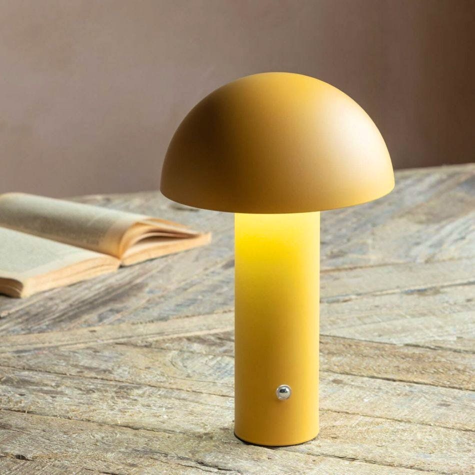 Graham & Green Solana Yellow Ochre USB Chargeable Dome LED Table Lamp, £62