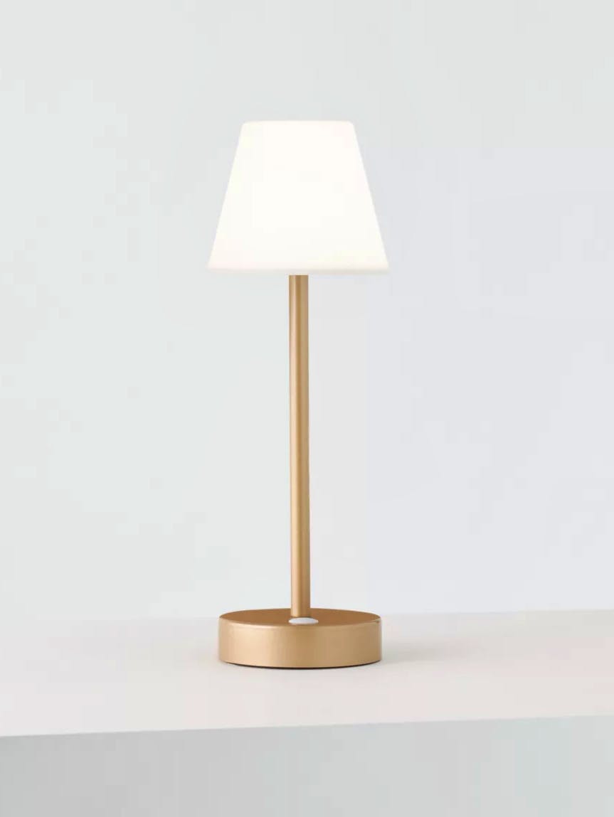 John Lewis Newgarden Lola Slim 30 Wireless Outdoor Table Lamp, Brass, £59