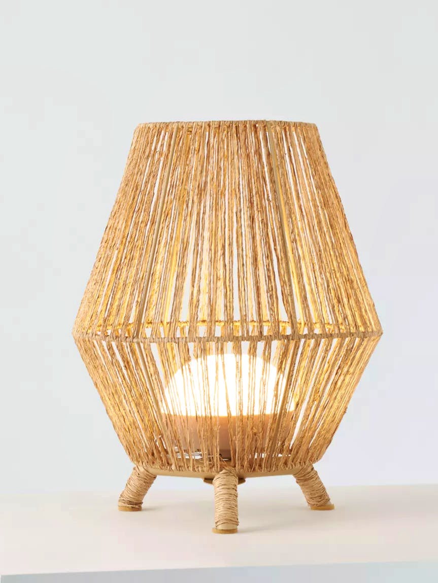 John Lewis Newgarden Sisine 30 Wireless Outdoor Table Lamp, Natural, £113.99