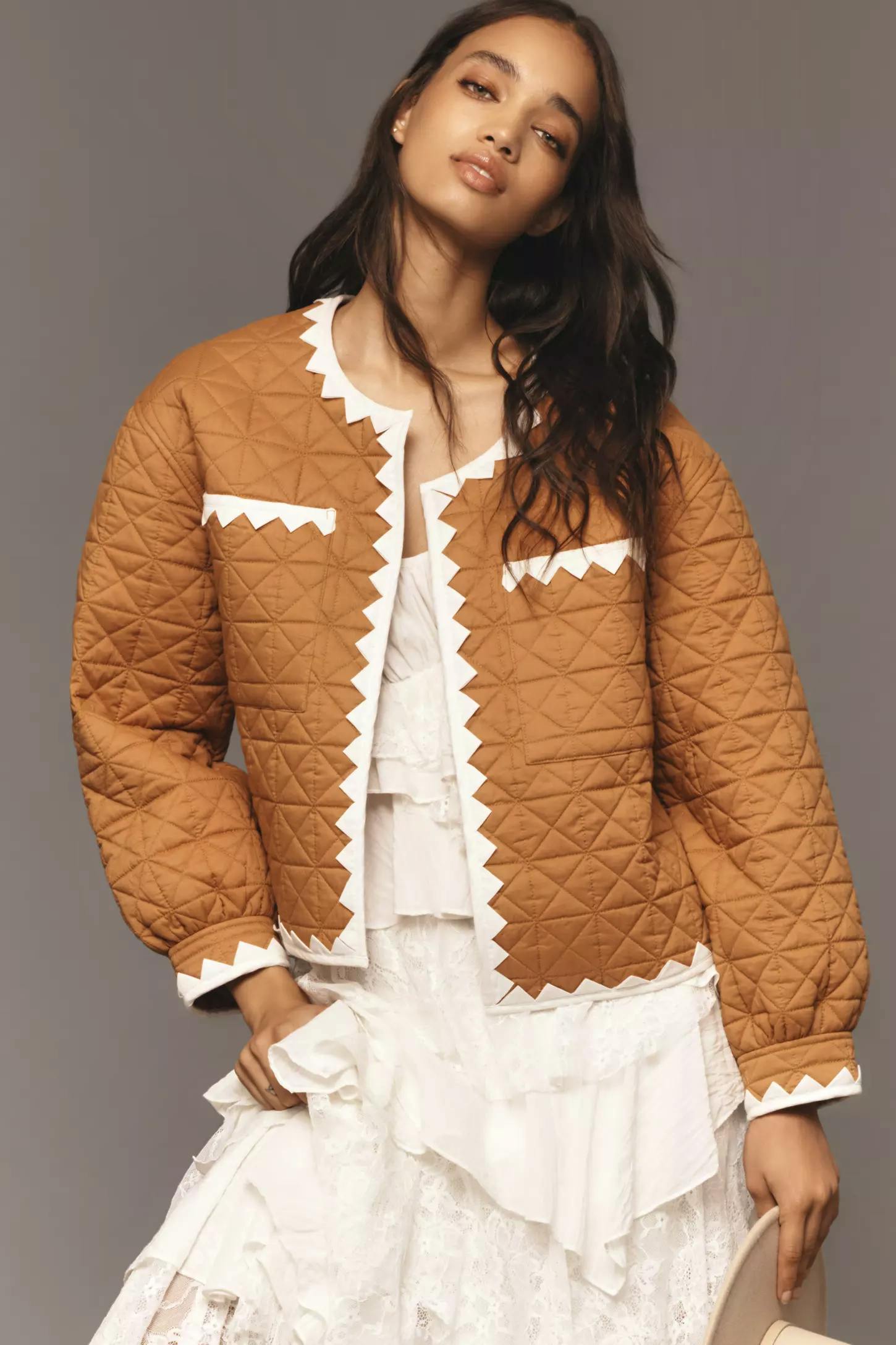 Anthropologie By Anthropologie Zigzag-Trim Quilted Jacket, £128