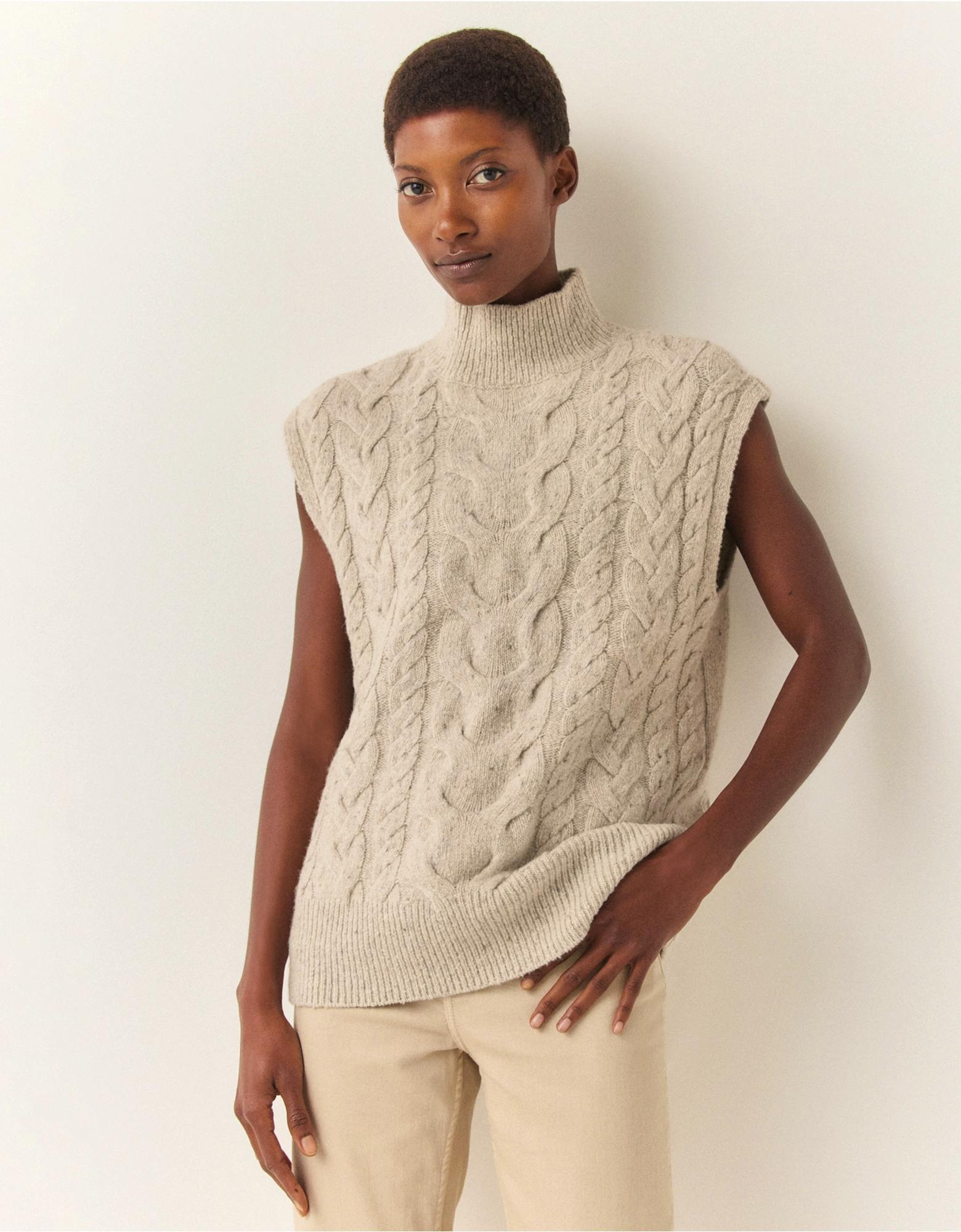 The White Company Wool Rich Donegal Cable Knitted Tank, £110