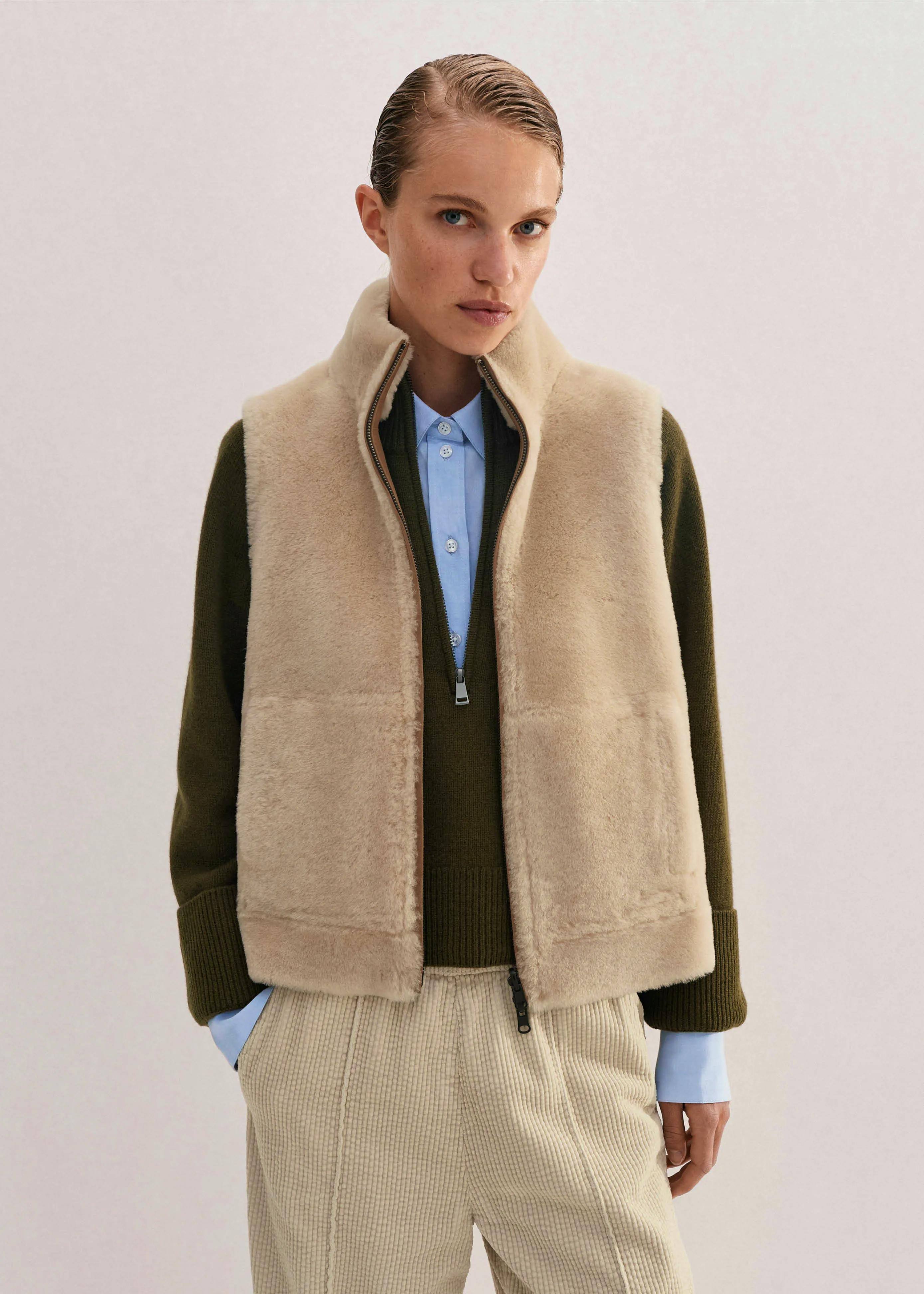 Me + Em Reversible Shearling Zip Vest, £795