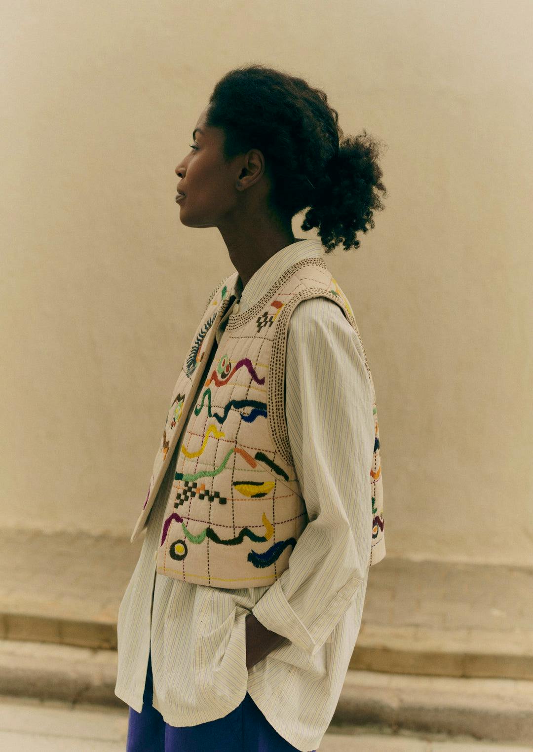 Toast Abstract Hand Embroidered Gilet, £345