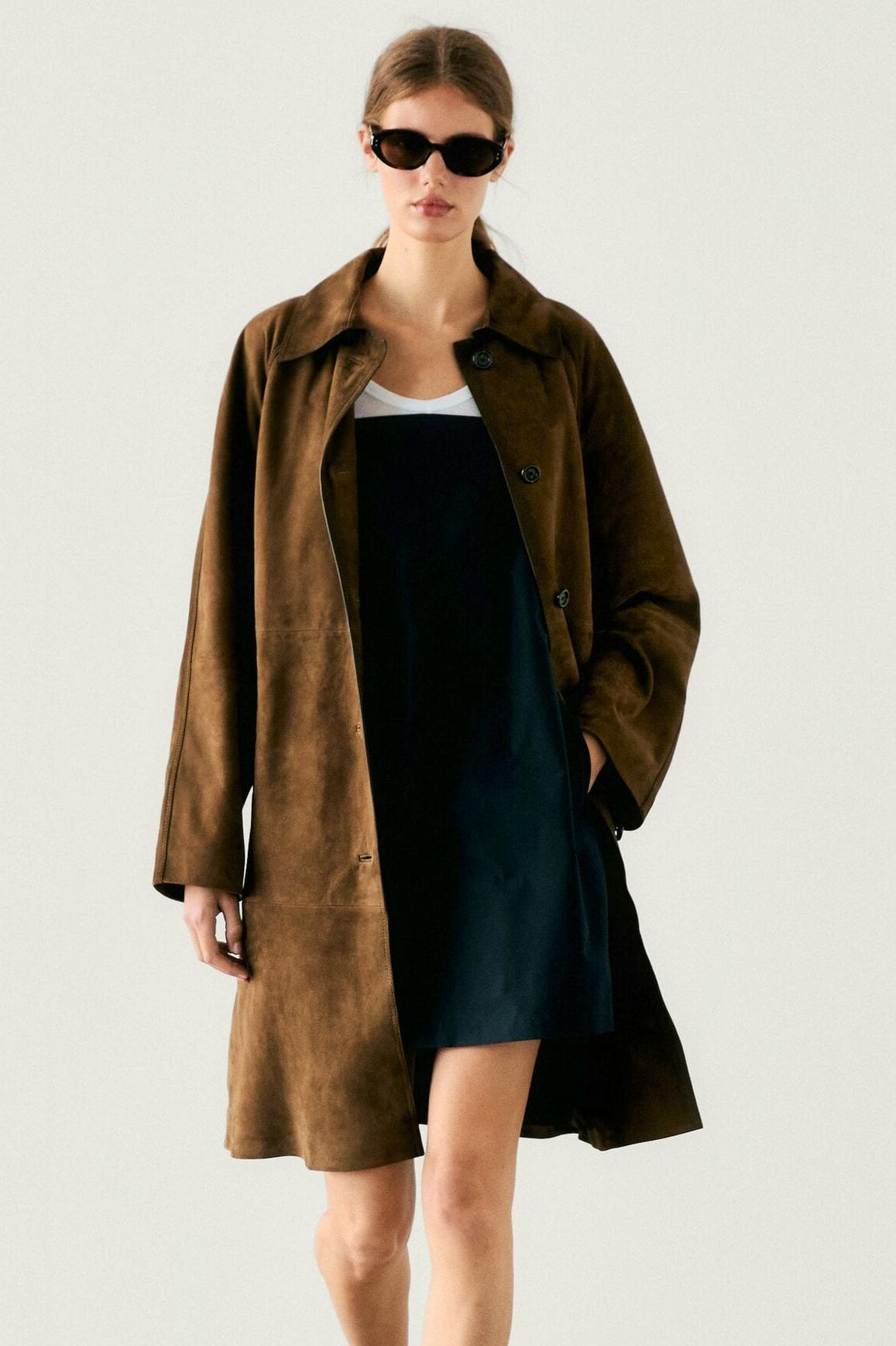 Massimo Dutti Suede Leather Trench Coat, £499