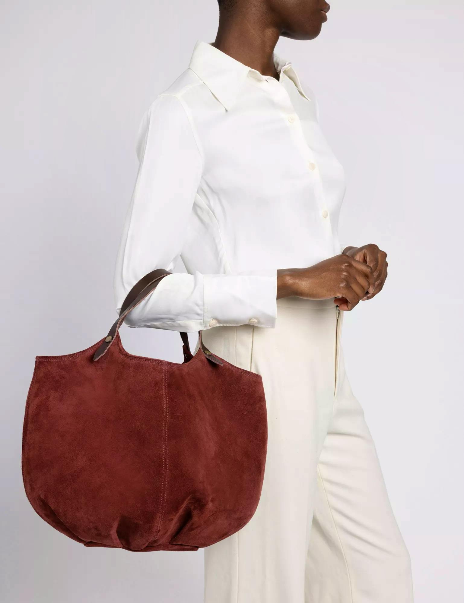 Penelope Chilvers Pillow Suede Bag, £299