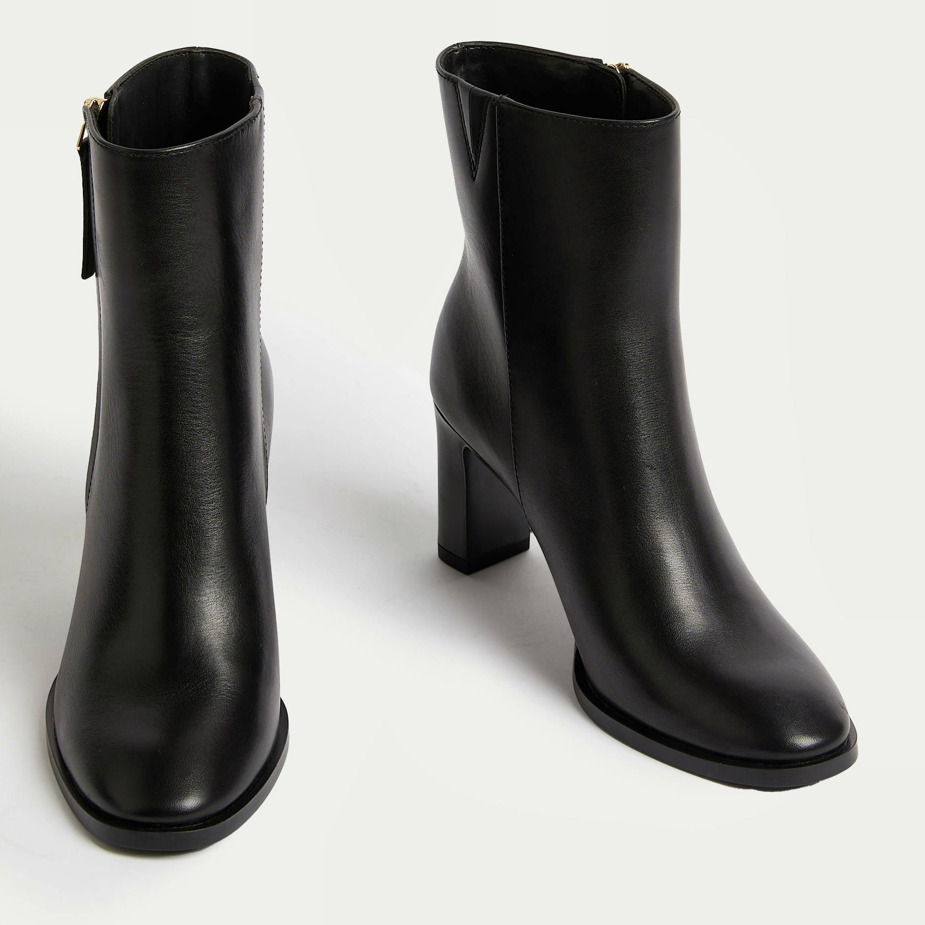 M&S Leather Block Heel Ankle Boots, £75