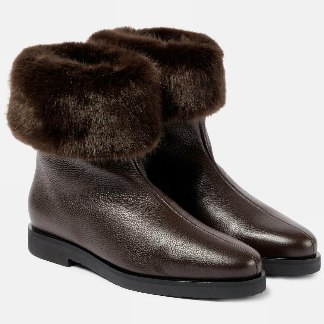 Toteme Off- Duty Faux Lined Leather Boots, NOW £490