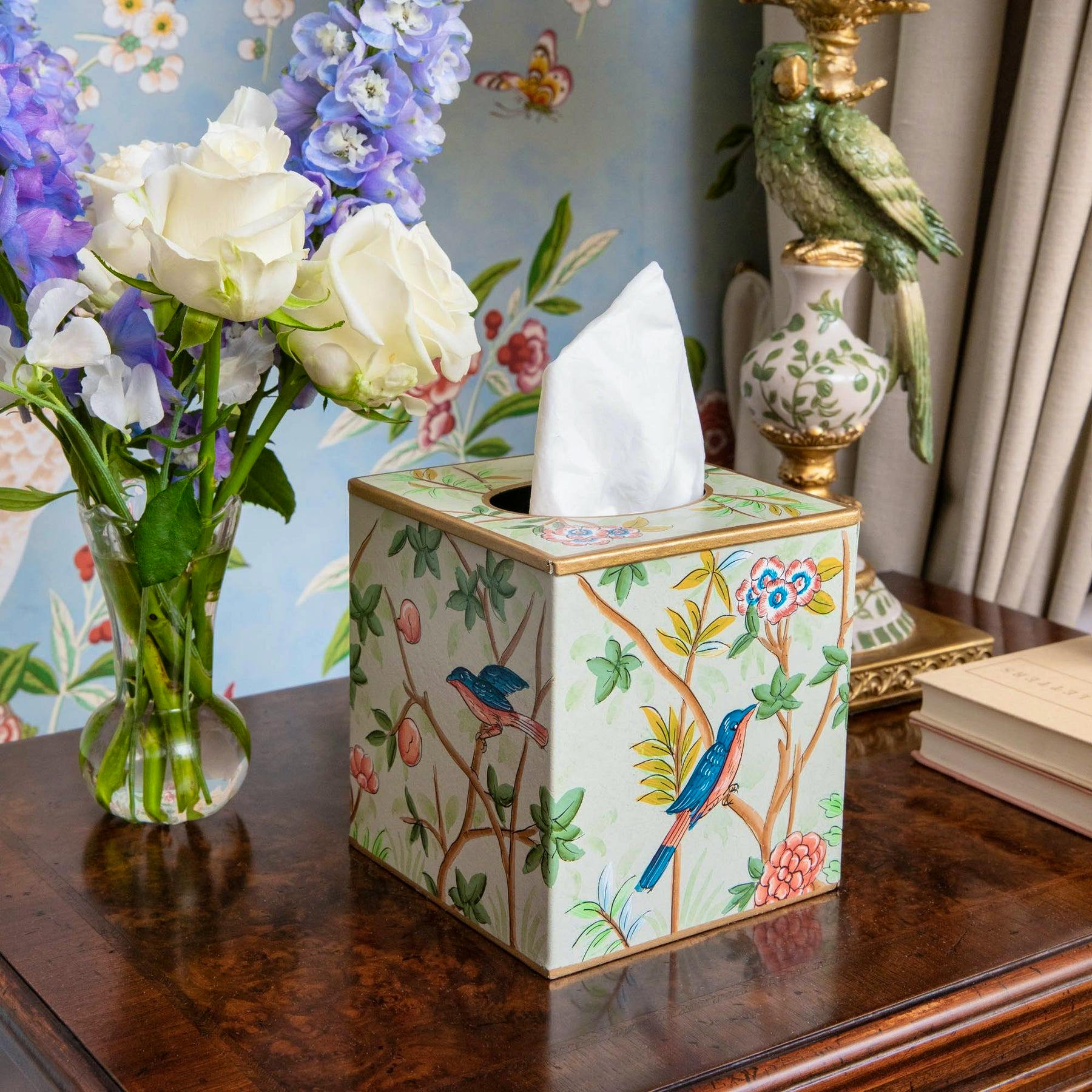 Mrs Alice Chinoiserie Tole Tissue Box, £46