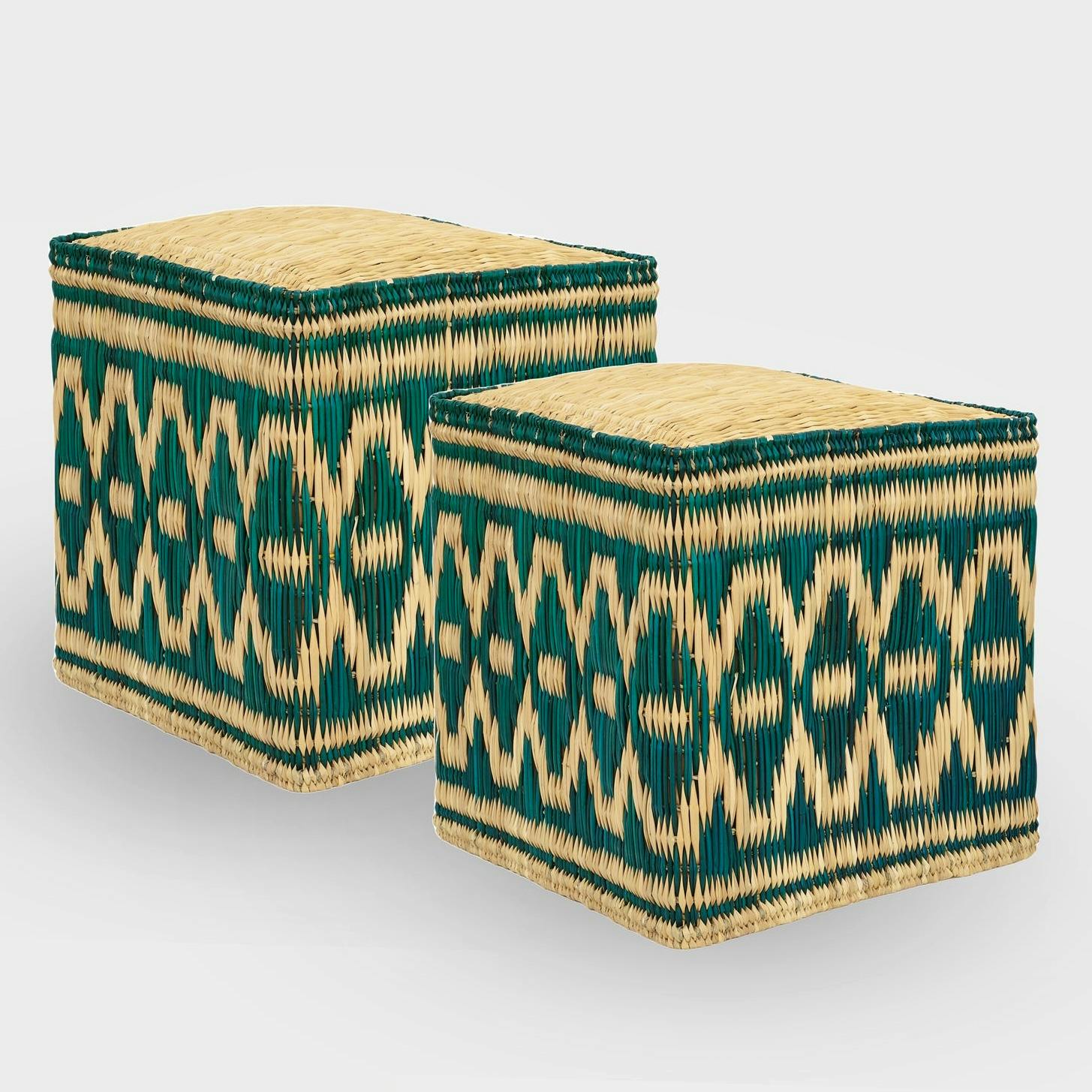 Cabana Magazine Wicker Pouf, Set Of Two,  £550