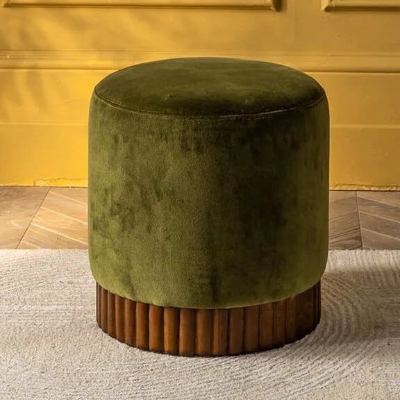 Atkin & Thyme Holborn Footstool In Deep Green Velvet, £229