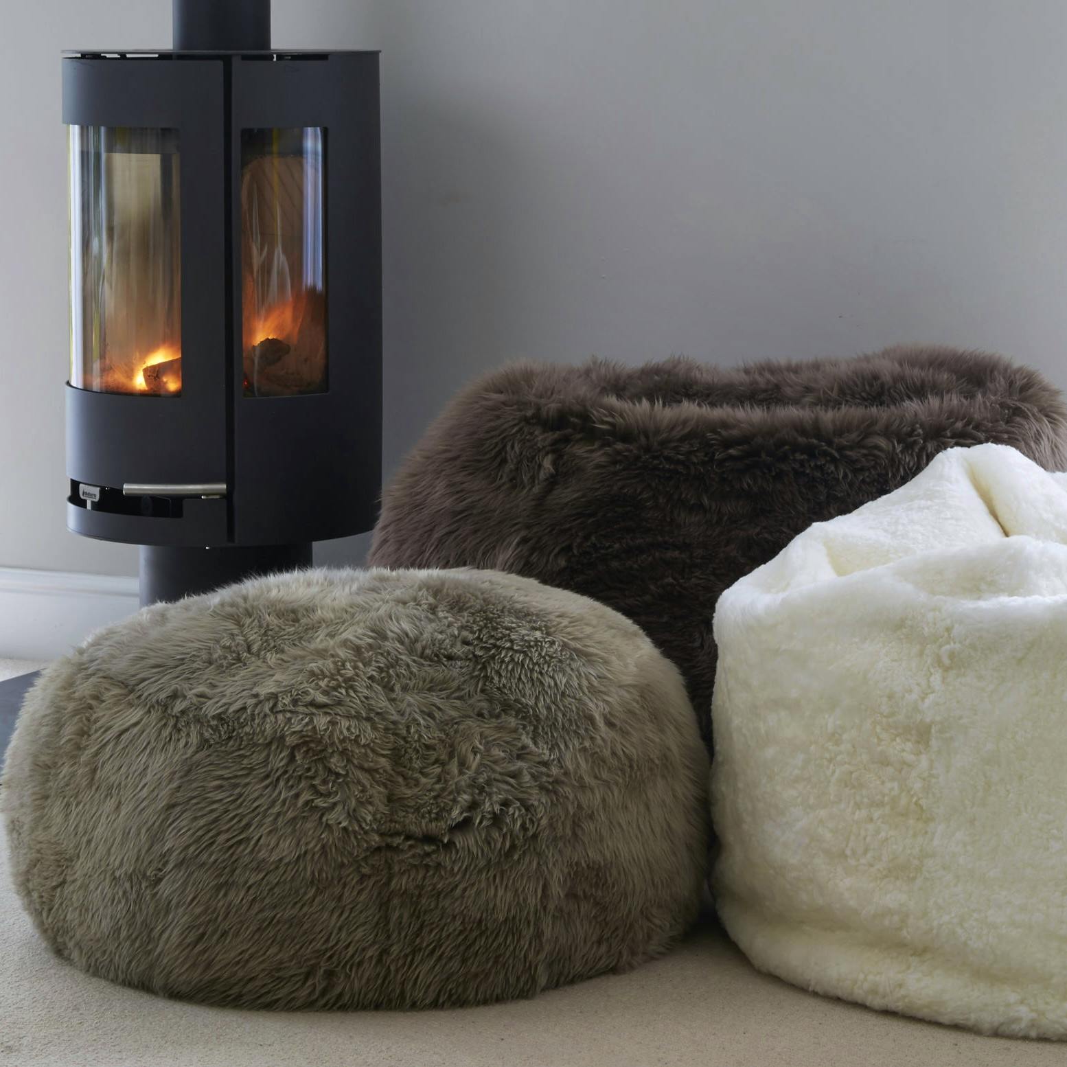 The Swedish Wooden Horse Company Grey Sheepskin Pouff, £295