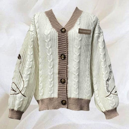 Ari Embroidery Studio Tortured Poet Cardigan, £55
