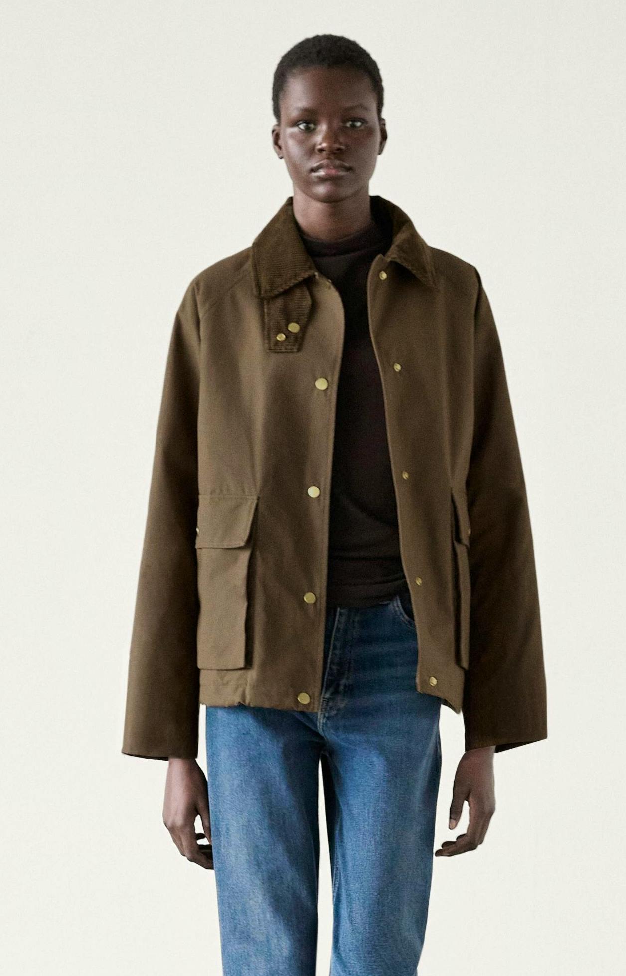 Massimo Dutti 100% Cotton Waxed Parka With Snap Buttons, £199