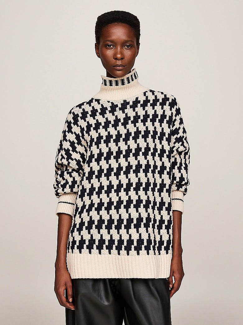 Tommy Hilfiger Pure Wool Mock Turtleneck Oversized Jumper, £230