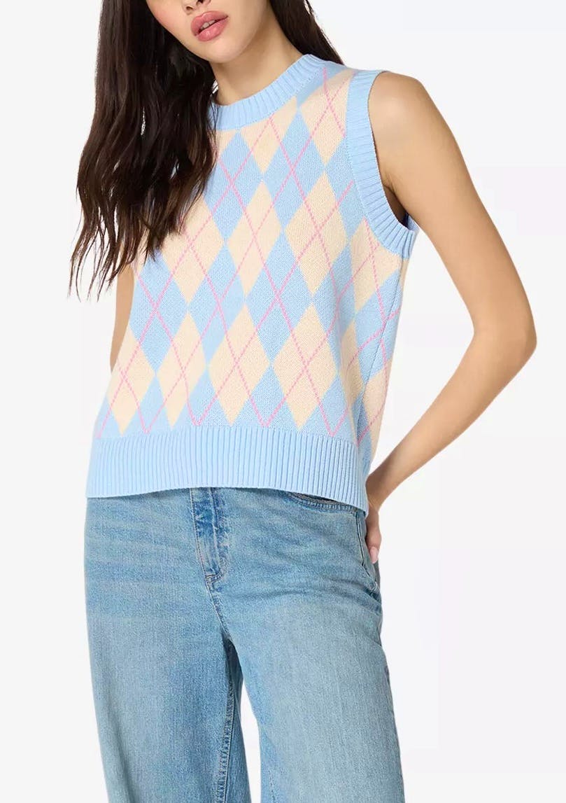 Omnes Bobbi Argyle-Patterned Recycled-Polyester Blend Vest, £49