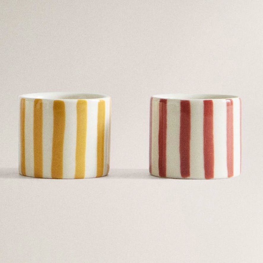 Zara Home Striped Ceramic Napkin Rings, Set Of Four, £15.99