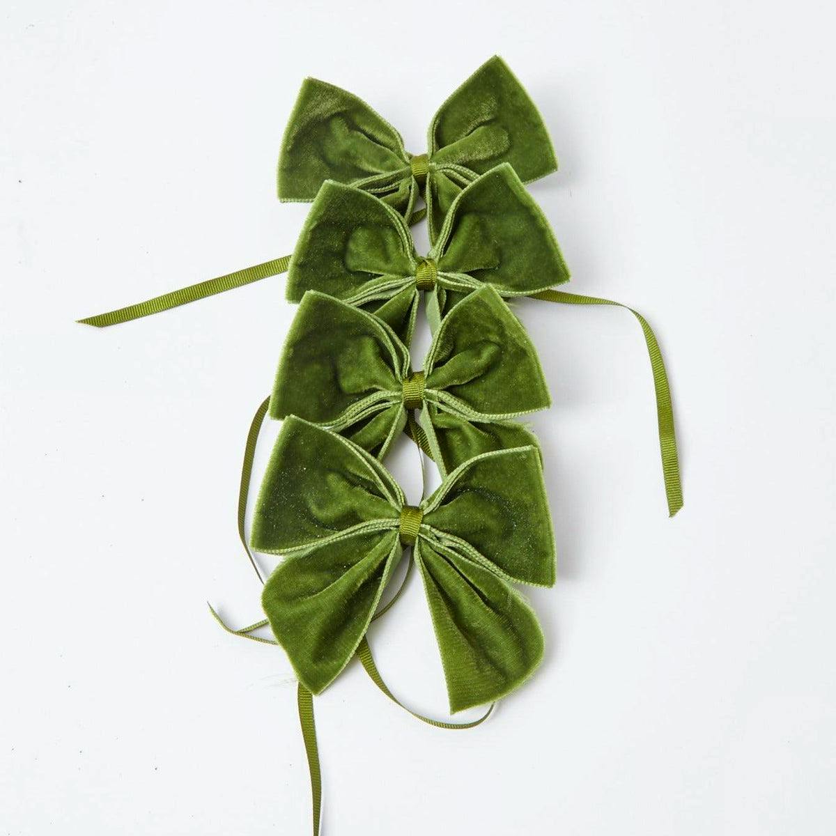 Mrs Alice Velvet Green Bow Napkin Set Of Four, £28