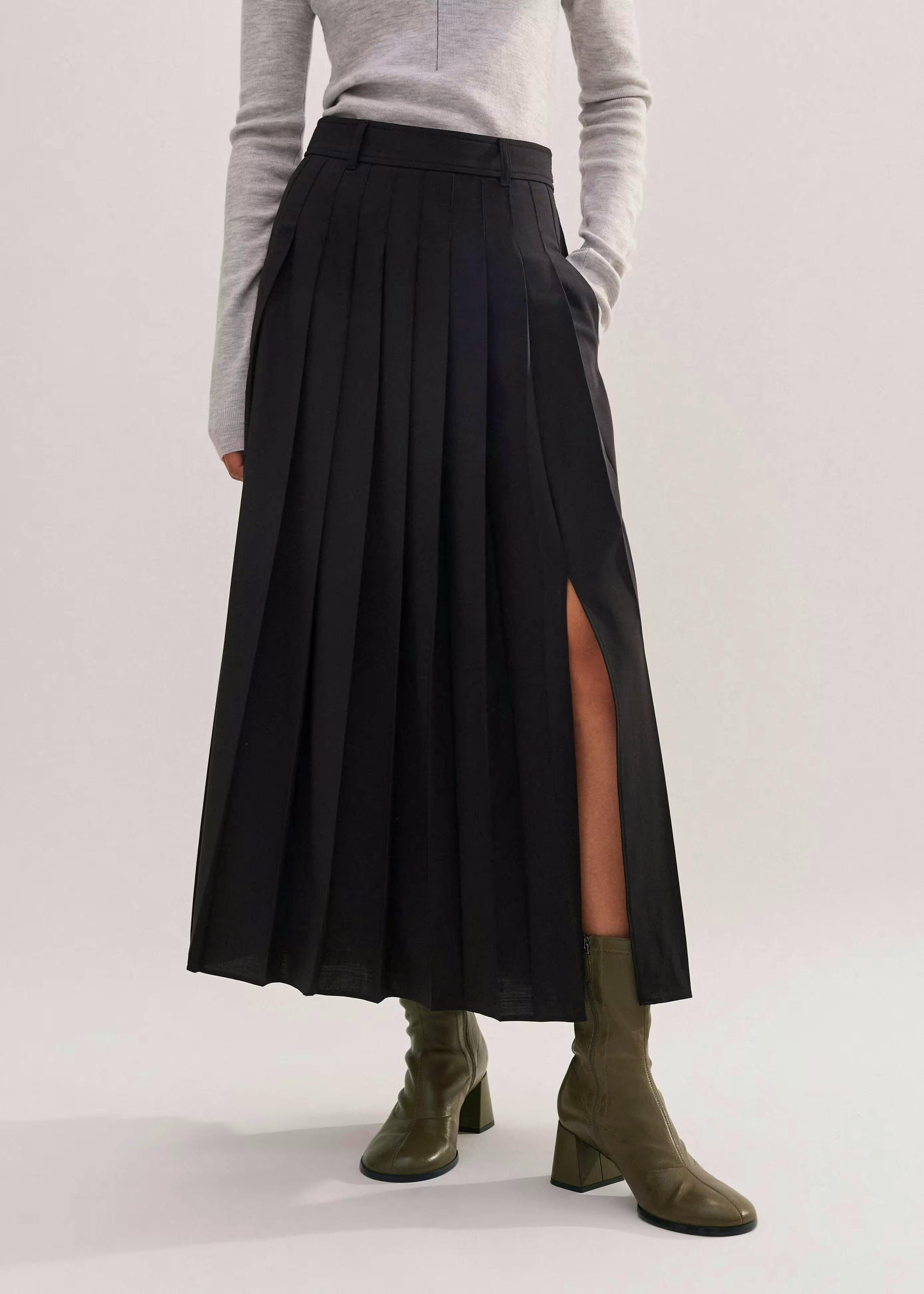 ME+EM Wool-blend Pleated Skirt, £250