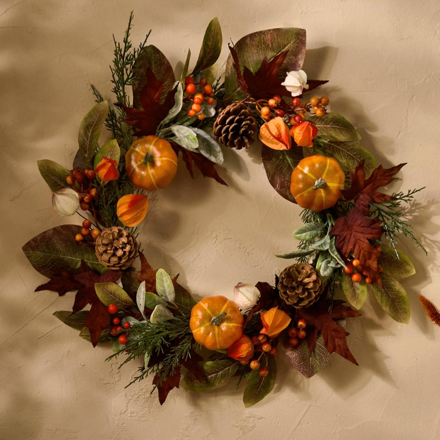 Next Standard Autumn Pumpkin Wreath, £35
