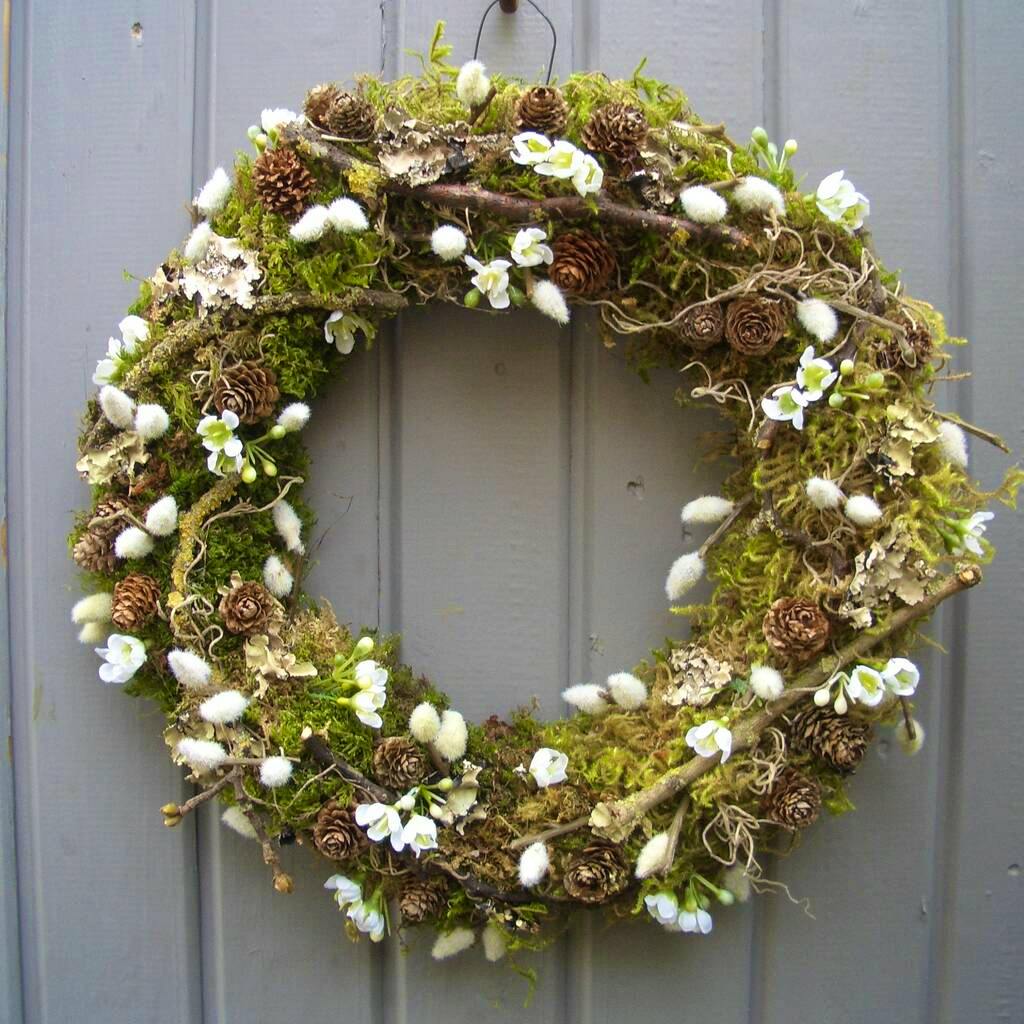 Not On The High Street Pussy Willow And Wax Flower Wreath, £49.50