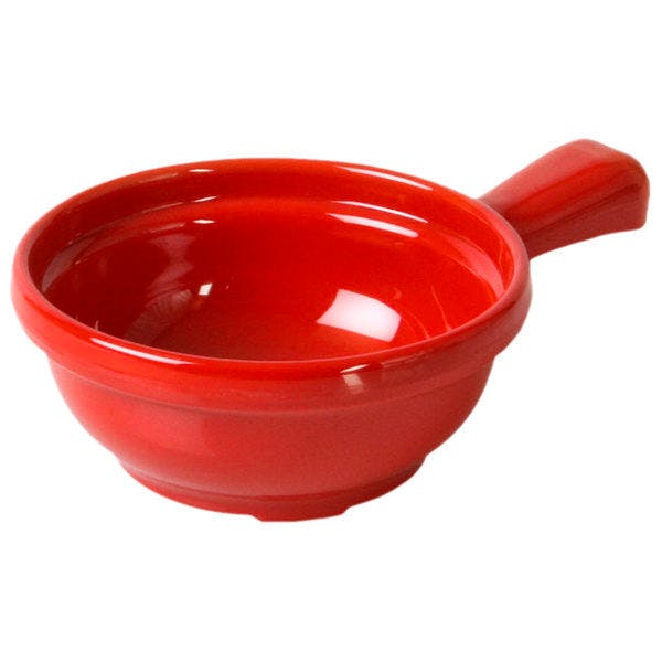 Kitchway Red Melamine Soup Bowl with Handle 10oz – Dozen, £45.62
