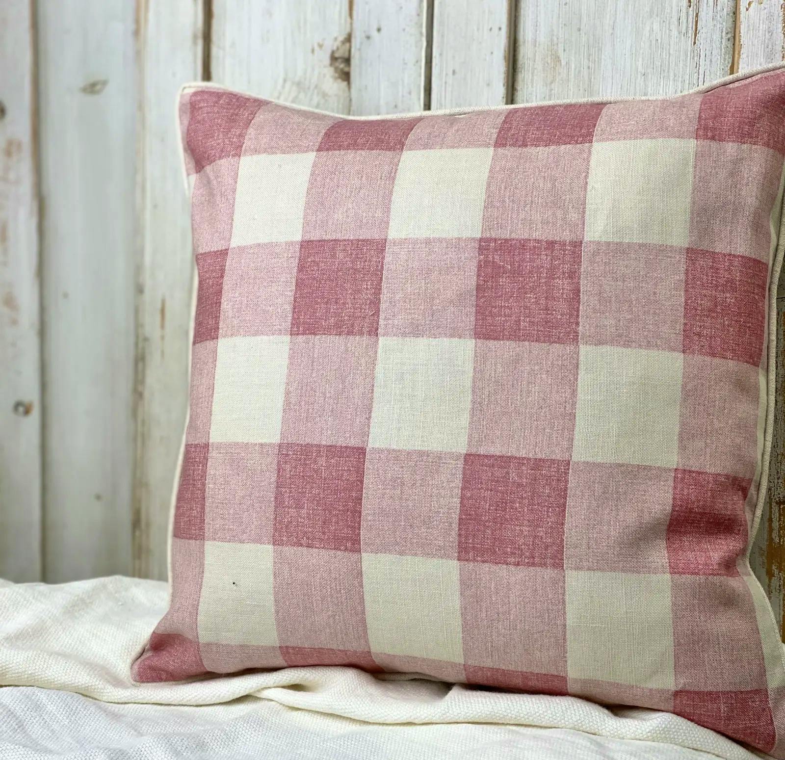 Sugar & Spice Pink Check Cushion, £75