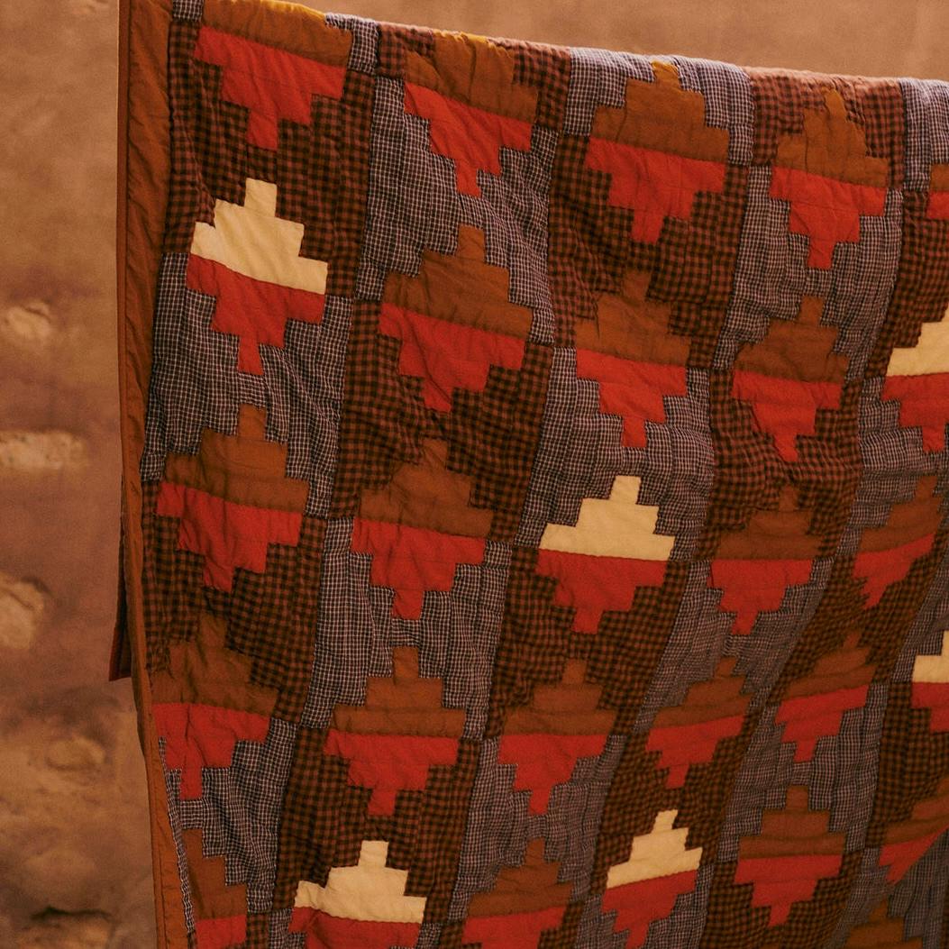 Toast Stacked Check Patchwork Quilt, £350