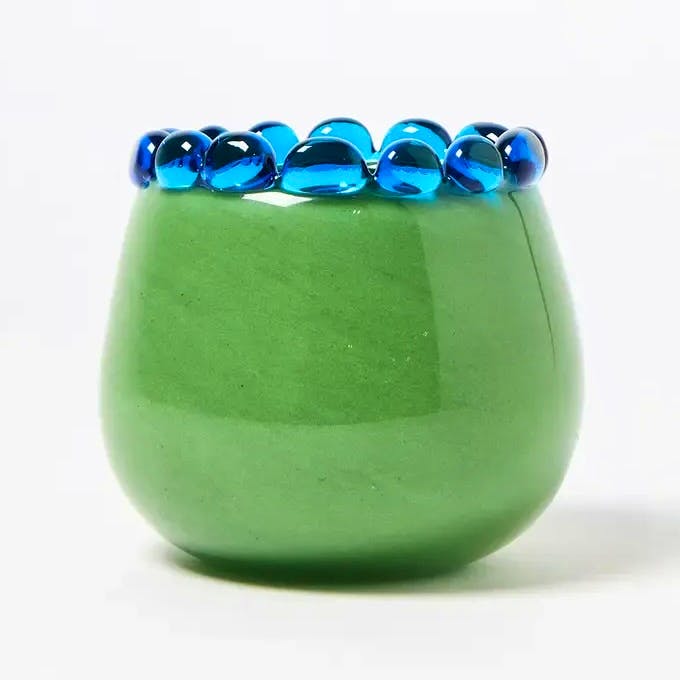 Oliver Bonas Green Glass Bobble Tealight Holder, £9.50