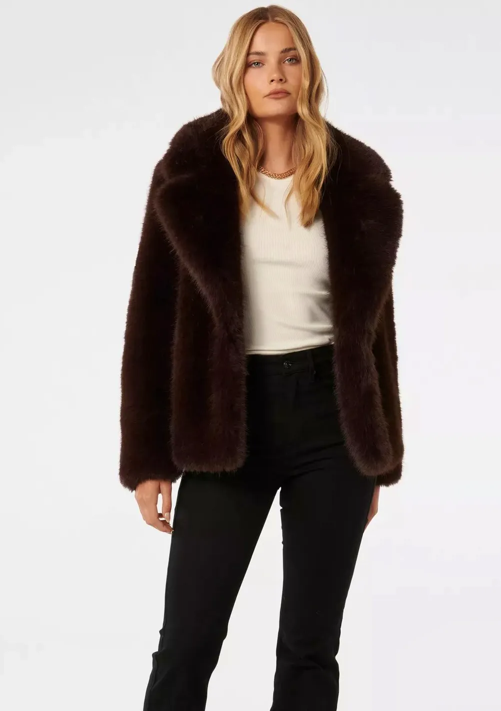 Forever New Hunter Cropped Faux Fur Coat, £120