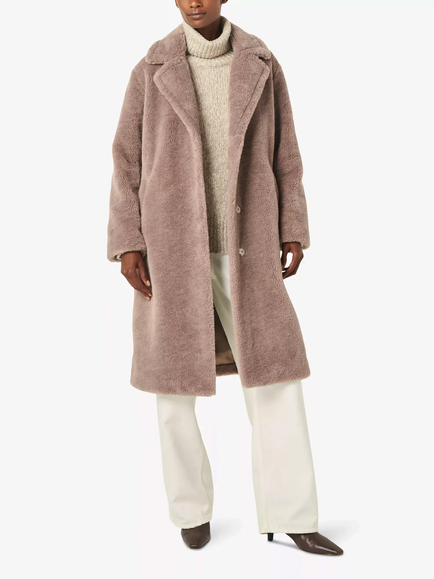 The White Company Relaxed-Fit Side-Pocket Faux-Fur Coat, £250