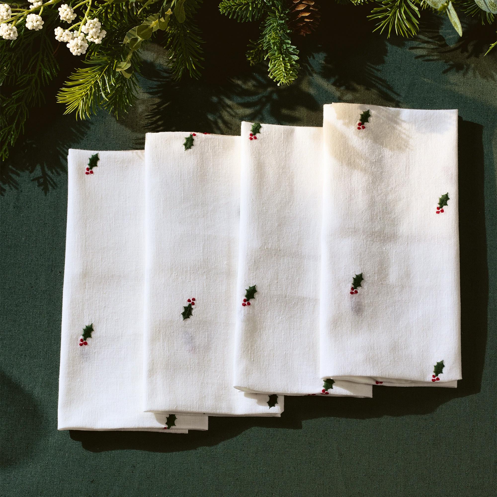 Set Of Four Holly Napkins £35