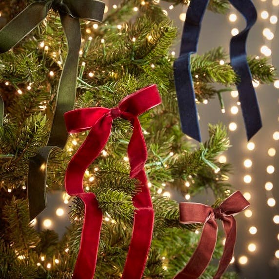 12 Slim Velvet Tree Bows £18.50