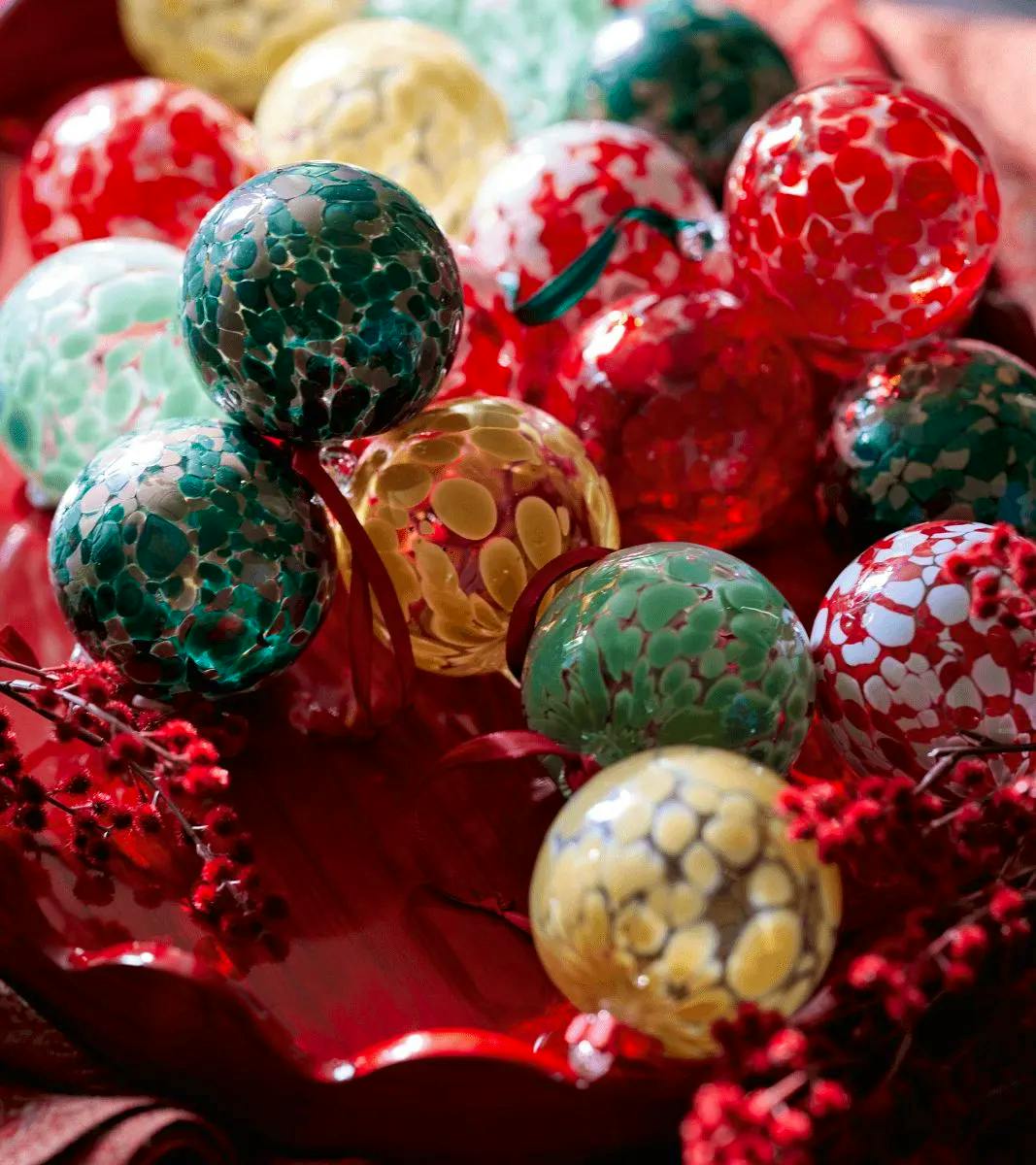 Pair Of Sumi Glass Bauble Tree Decorations £35