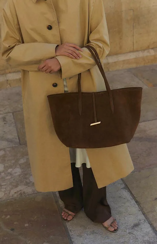 Little Liffner Petite Penne Tote Suede Amarone, £496