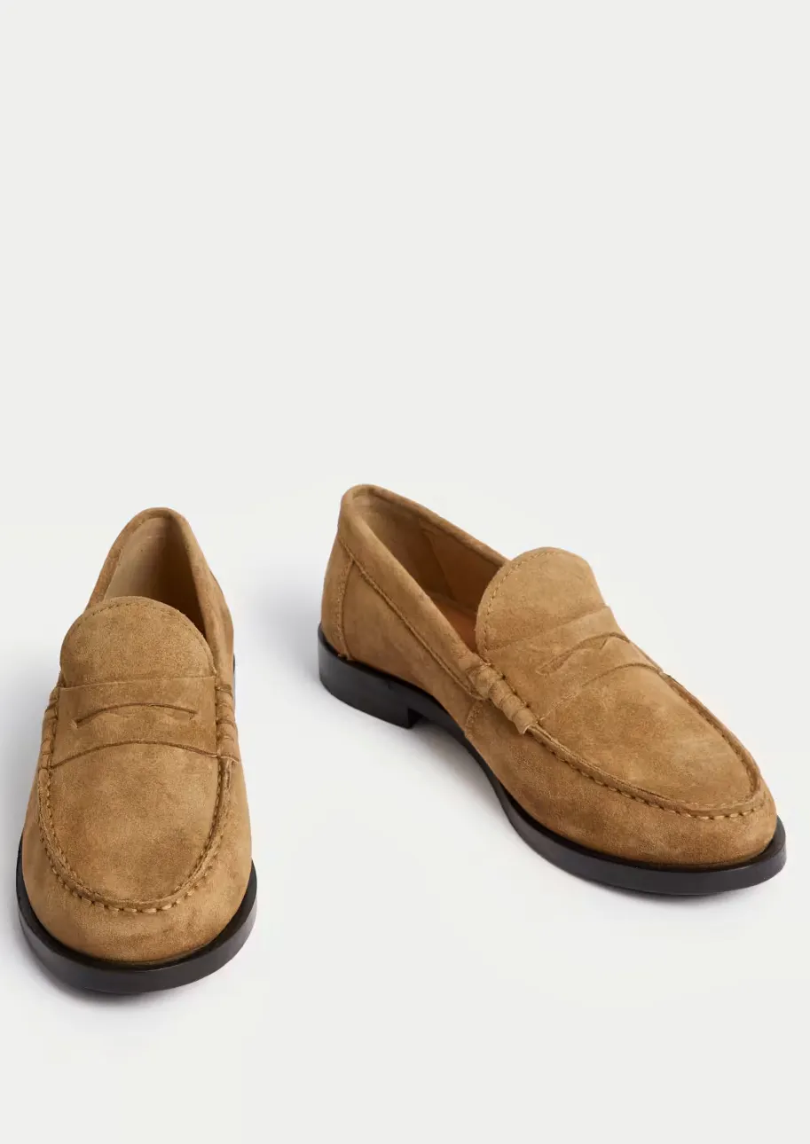 M&S Suede Loafers In Toffee, £50