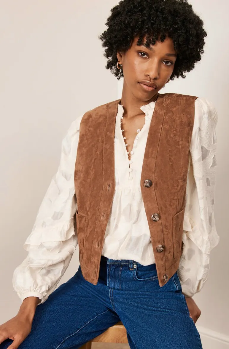 Mint Velvet Tan Suede Waistcoat, £159