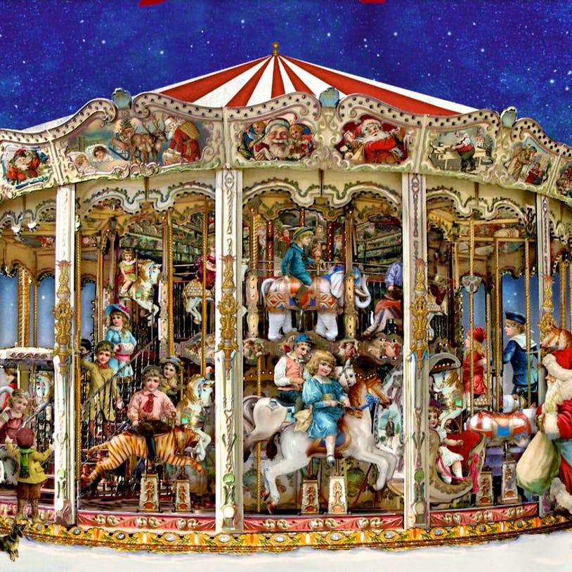 Carousel Deluxe Traditional Card Advent Calendar Large, £13.99